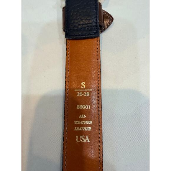 Dooney & Bourke Vintage Leather Belt Black Pebbled Brass Duck Buckle l Small main image 2